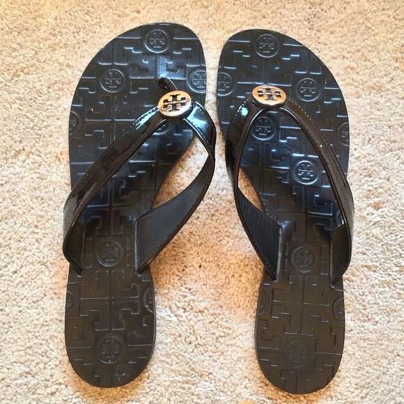 Tory Burch Thora Patent Leather Sandals - Picture 1 of 7